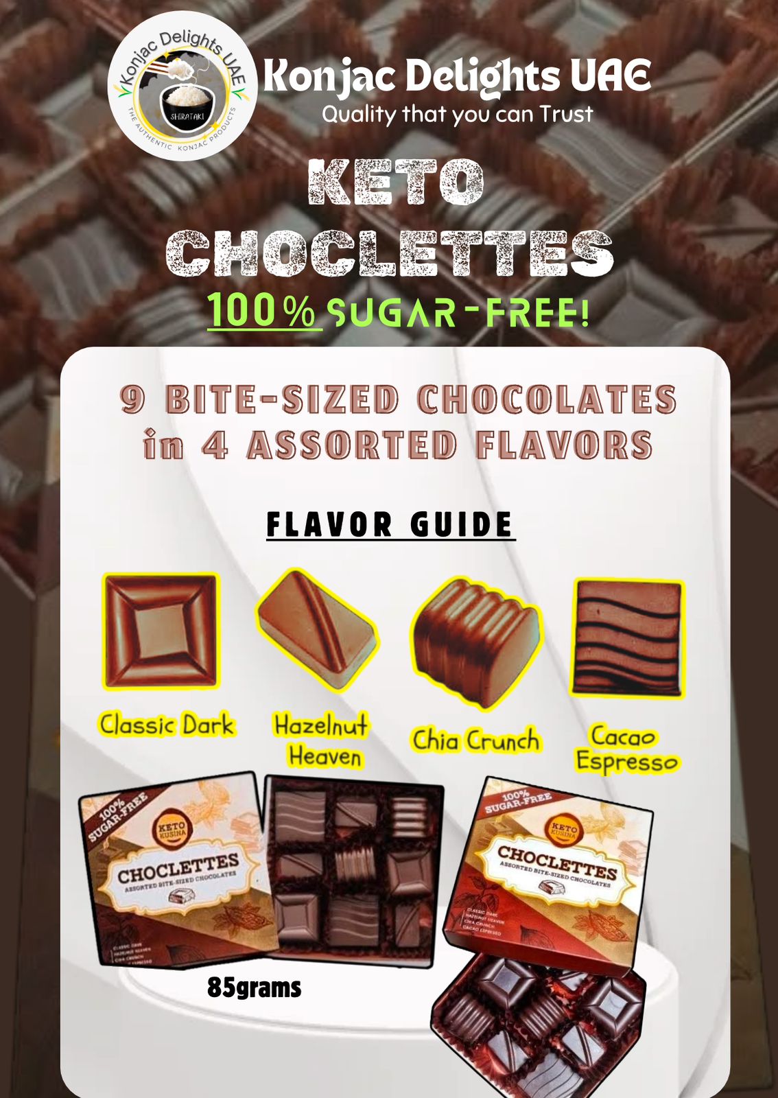 100% Sugar-free Keto Choclettes