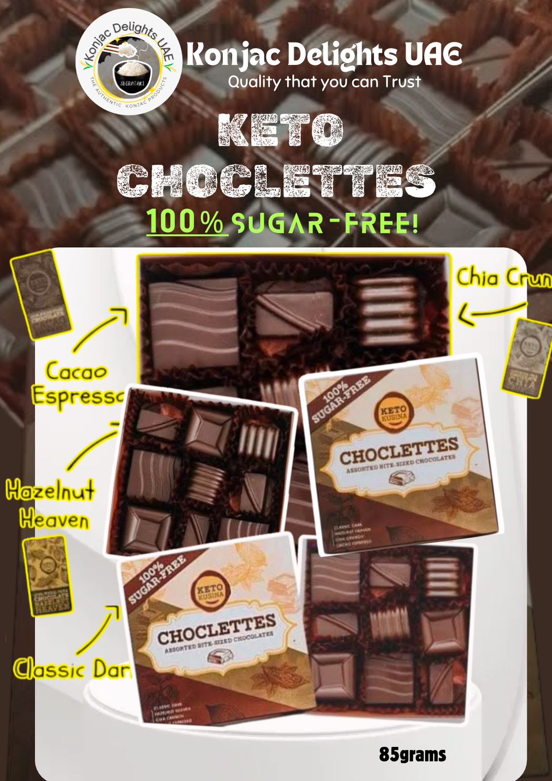 100% Sugar-free Keto Choclettes